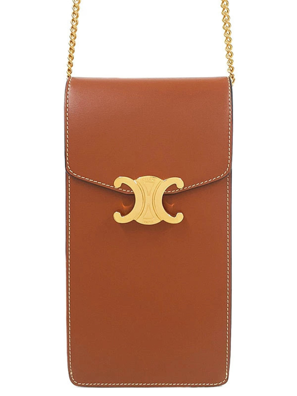 Celine Triomphe Chain Vertical Phone Pouch Clutch Shoulder Bag
